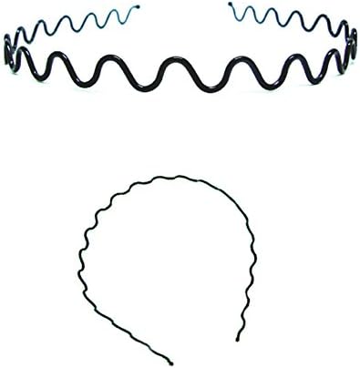 DODO®-Fashionable Black Metal Waved Style Alice Sports Hairband Headband For Men Women (Thin Line Wave)
