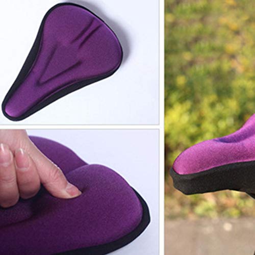 Bike Seat Cover 3D Thicker Silicone Cushion Bicycle Seat Cover Cushion Purple