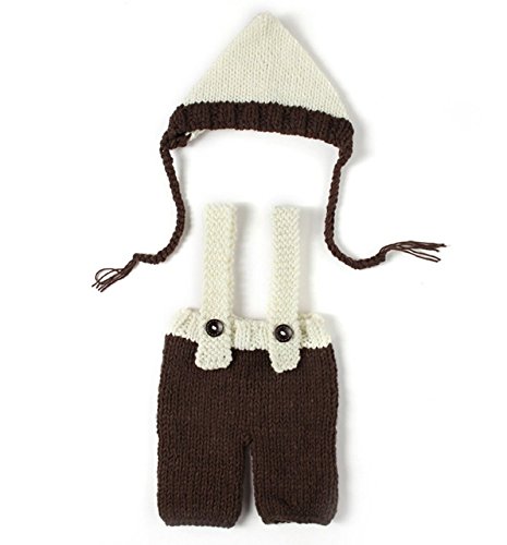 Hot Sale! Newborn Baby Girls Boys Crochet Knit Costume Photo Photography Prop Baby Handmade Hat And Overalls Set 0-3 Months