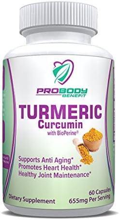 PRICES SLASHED! Turmeric Curcumin 650mg Capsules w/Bioperine Black Pepper - Effective Pain Relief & Anti Inflammatory for Healthy Joints; Best Anti-oxidant; Naturally Relieve Anxiety 60 Capsules