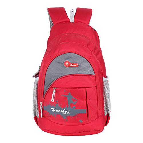HOT SHOT 195 Red Polyester Waterproof School, College, Casual Trip Tour Shoulder Backpack for Boys and Men