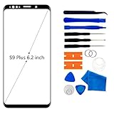 Original Compatible 6.2 inch Samsung Galaxy S9 Plus Front Outer Touch Screen Glass Lens Replacement, Screen Lens Glass Repair Tool Kits SM-G965(Galaxy S9 6.2 inch Black)