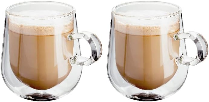 Judge Double Walled Glass Coffee Cups Set of 2 275 ml Borosilicate Latte Glasses