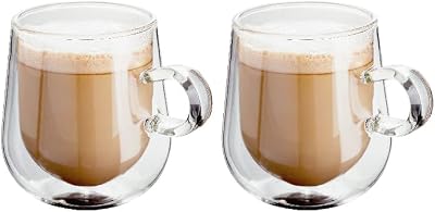 Judge Double Walled Glass Coffee Cups Set of 2 275 ml Borosilicate Latte Glasses