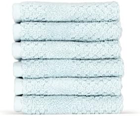 Chortex Honeycomb%100 Turkish Cotton Washcloth, Set of 6 (Duck Egg)