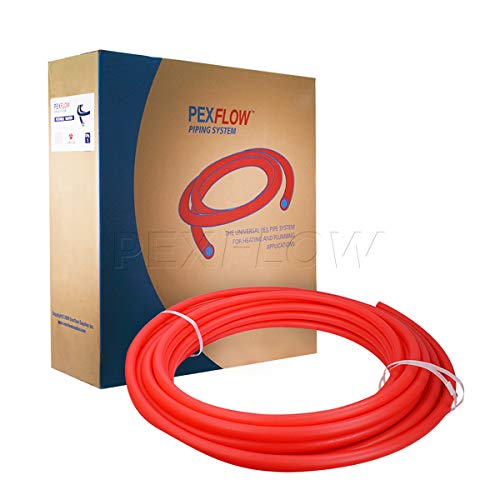 Pexflow PFW-R12100 PEX Potable Water Tubing Non-Barrier Pipe, 100 Feet, Red