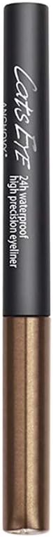 Liquid Eyeliner, Soft Bristle Brush 24 Hours Lasting Waterproof Highly Pigmented Brightening Fine Eyeliner, Tinted Non-Blending Eyeliner Wands for Wedding, Cosplay and Party, 3.9 g