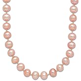 14k Yellow Gold Pearl clasp 5-5.5mm Pink Freshwater Onion Freshwater Cultured Pearl Necklace 16 Inch Pendant Necklace for Women