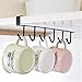 UNKE 6 Hooks Cup Holder Hang Kitchen Cabinet Under Shelf Storage Rack Organizer Tool