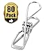80pack Clothespins Tiny Metal Stainless Steel Clothespin, Multipurpose Peg Clothes pin 2.2