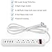 4 Outlet USB Power Strip, 900 Joule Surge Protector with 4 USB Charging Ports (4.2A), 9-Foot Long Extension Cord, ETL Certified, White