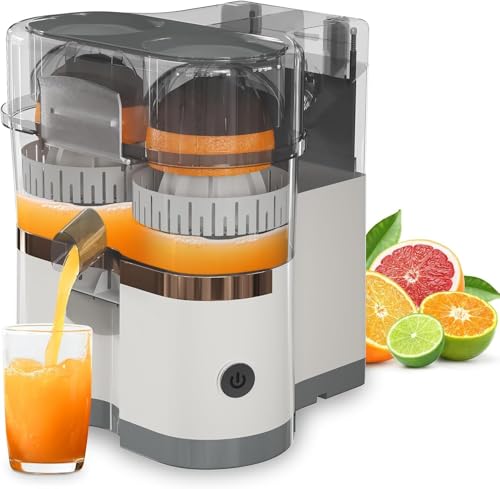 Dual-Head Electric Citrus Juicer, Portable Lemon Squeezer, Orange Juicer for Fresh Orange, Lemon, Lime, Kiwi, Grapefruit
