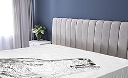 Ambesonne Wolf Fitted Sheet, Hand Drawn Monochrome