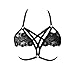 Women's Sexy Underwire Lace Cupless Halter Cut out Harness Strappy Body Caged Bra Black