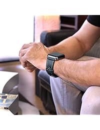 Correa de repuesto compatible con iWatch de 1.496 in y 1.575 in, correa de piel de grano superior para iWatch serie 4, serie 3, serie 2, serie 1, deporte, edición