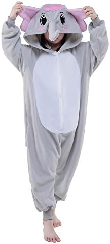 Unisex Children's elephant costume kids sleepwear cosplay dress (105, Gray Elephant)