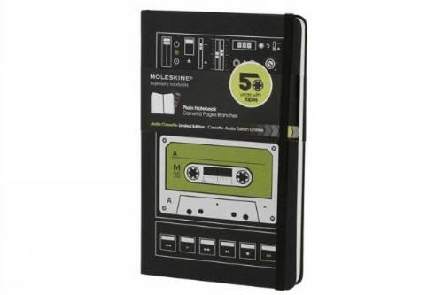 Moleskine Audio Cassette Limited Edition Notebook, Large, Plain, Black, Hard Cover (5 x 8.25) (Limited Editions)