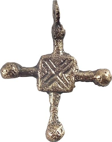 Authentic Antique Medieval Pendant Necklace Artifact Jewelry Early Christian Cross c.800-1000 AD