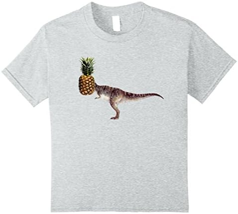 Kids Quirky Pine Apple Head T-rex T-Shirt Mens/Womens/Kids 8 Heather Grey