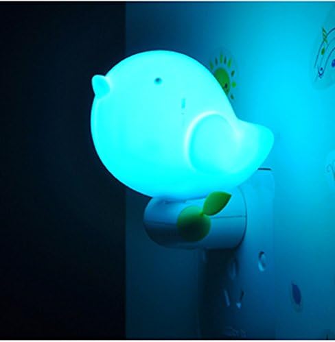 WDA Creative 3 LEDs Cartoon Bird Night Lights Smart Light Sensor Control Plug 0.6W Power Supply Plug-in Wall Night Lamps…