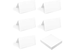 100 Pcs Place Cards,White Blank Tent Place Cards for Table Setting Escort Card,Folded Table Name Cards for Weddings, Parties,