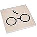 Harry Potter Icons Ceramic Square Coasters for Drinks Absorbent, Set of 4 | Tabletop Protection for Home & Kitchen, Dining Table | Coffee Table Decor, Barware Accessories | Wizarding World Gifts