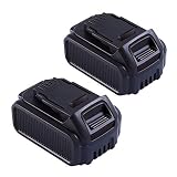 Upgraded 6000mAh 20 Volt Lithium-ion Replace for Dewalt 20V Battery DCB205 DCB205-2 DCB206 DCB207 DCB204 DCB203 DCB201 DCB200 DCB180 DCD/DCF/DCG/DCS Series 20V Dewalt Battery (Pack of 2)