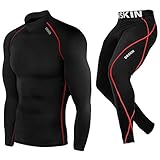 [DRSKIN] DRSR Tight Compression Base Layer Long Sleeve Under Shirt & Pants Black SET