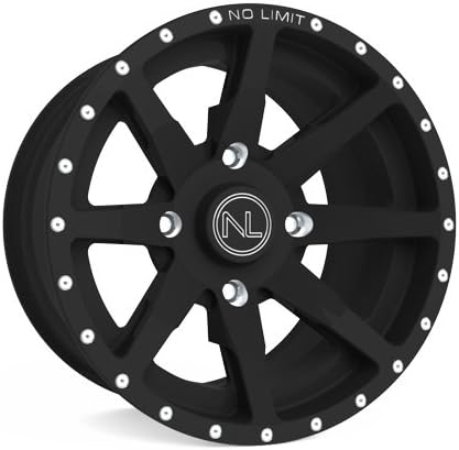 No Limit AE1009NB 12x8 Octane ATV Wheel in Standard Bullet Style for Honda, Yamaha, Kawasaki Brutforce - Matte Black
