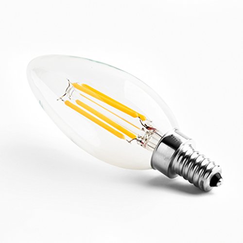 Otronics LED Candelabra Bulbs,CA10 4W(40W Equivalent)Clear Light Bulbs For Candelabra & Chandeliers, E12 Screw Base LED Light Bulb, Soft white 2700K, ETL Listed(6 Pack)