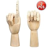 Wooden Hand Model Flexible Moveable Fingers Manikin Hand Figure Both Left and Right Hand for Sketching Drawing Home Office Desk Posable Joints Kids Children Toys Gift 8 INCH