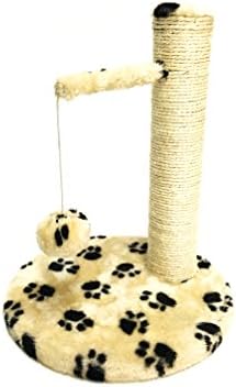 Twingo Cat Scratching Post, Cat Scratcher Durable Scratching Post for Pet, Cats Scratching Pad with Hanging Toy (White)
