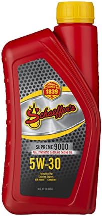 Schaeffer Manufacturing Co. 9003D-012S Supreme 9000 Full Synthetic Gasoline Engine Oil, 5W-30, 1 Quart