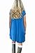 Women's Short Sleeve Casual Loose T-Shirt Dress Blue XL