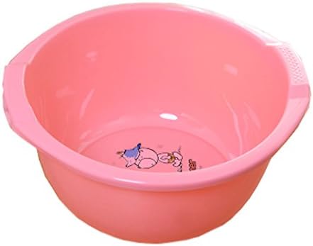 Battletter Creative Thickening Large Plastic Washbasin with Handles (Large size:43x20cm/16.93x7.87inches, Pink)