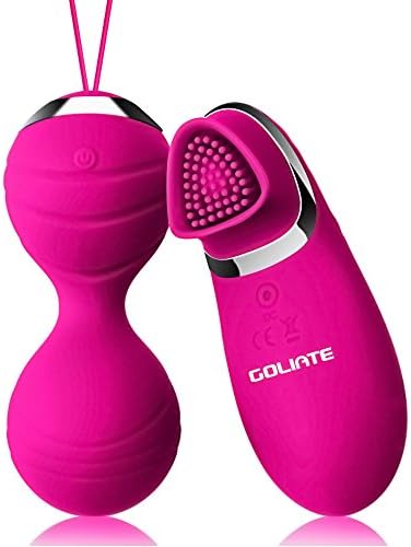 GOLIATE Dalia Ultimate 4 in 1 Geisha Balls, Vibrating Egg, Clitoral Stimulator, Perineum - Best Sex Toy/Vibrator for Women and Couples: 10 Modes, Silicone, Waterproof, Discreet, Rechargeable