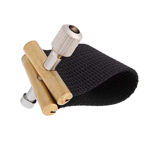 Compact Ligature Fastener for Alto Sax Saxophone Mouthpiece with Leather Clip Black