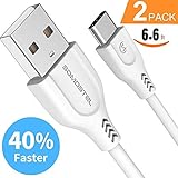 Ultra-Rapid USB Type C Cable (6.6ft, 2 Pack), SOMOSTEL 3.1A USB A to C Fast Charger Power Cord for Samsung Galaxy Note 8 S9 S8 Plus,Moto G6,LG Stylo 4 V20,Google Pixel,Nexus 6P 5X,Nintendo Switch
