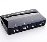 W·Z Super Speed 4-port USB 3.0 Hub 3-foot USB 3.0 Cable Included Backward Compatible with USB 2.0, 1.1 and Revision 1.0 USB HUB