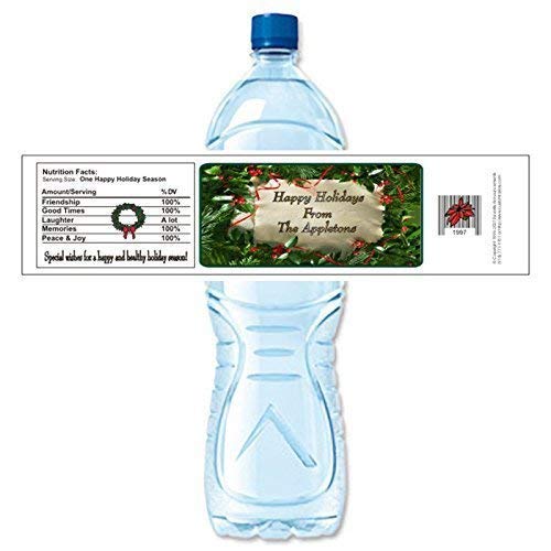 Christmas Water Bottle Labels (Set of 24)(Y186) Handmade
