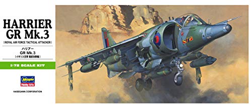 Hasegawa BAe Hawker Harrier GR Mk.3, 1/72 Scale B Series Royal Air Force STOL Attacker Aircraft Model Kit/Item # 00236