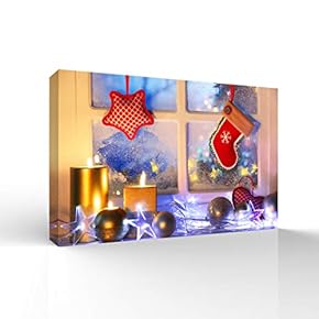 Canvas Wall Art Merry Christmas Pictures Home Wall Decorations for Bedroom Living Room Paintings Canvas Prints Framed - 12x18 inches