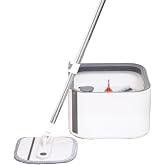Whistle Mop Self Cleaning Spin, Rinse and Dry Mop, Dual Tank System, Never Clean with Dirty Water, Dual-Edged Mop Head, Microfibre Mop Head, Telescopic Handle