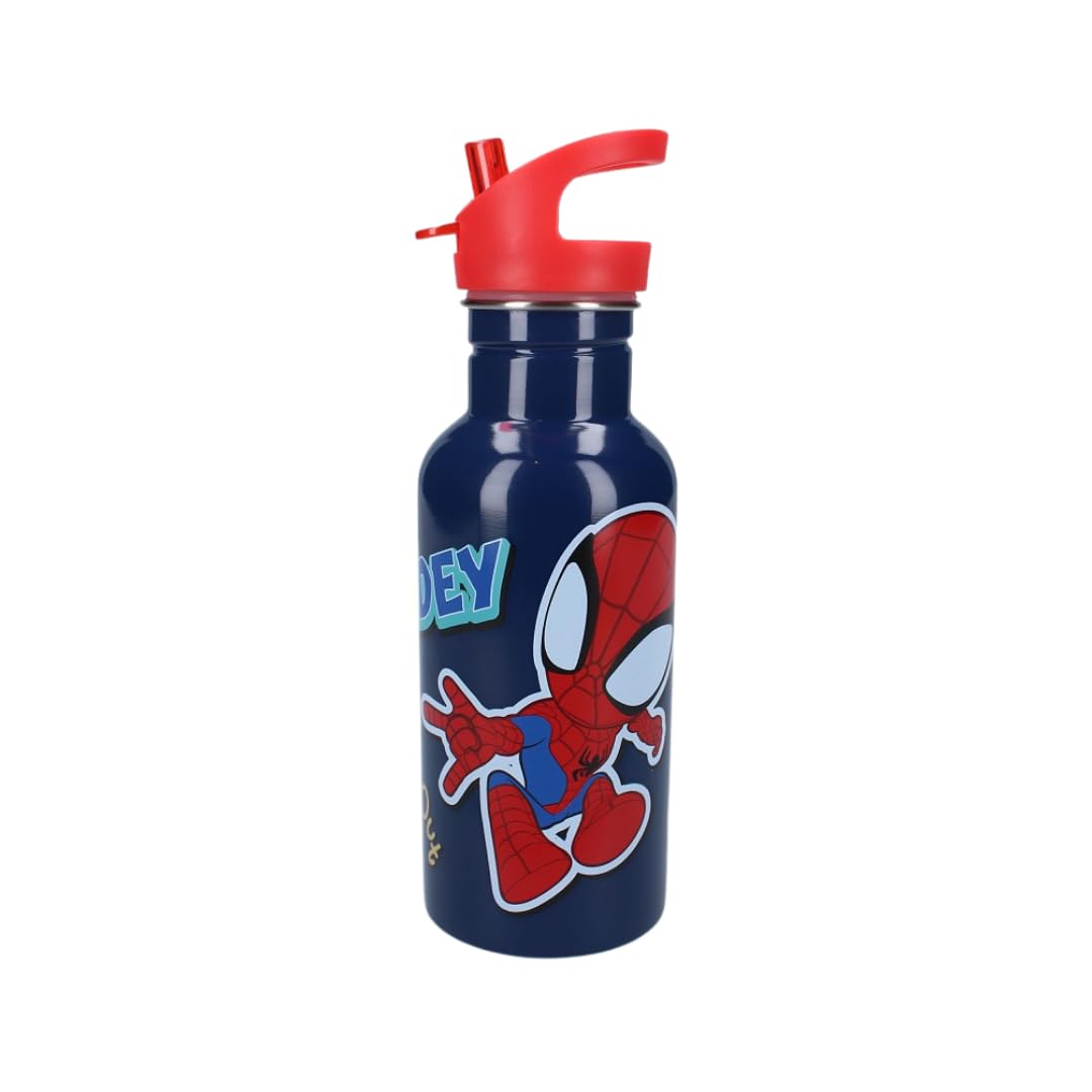 My sweety pop - Spidey Water Bottle for Children - Stainless Steel - Nursery, Preschool, School, Holiday, Meal, 22 cm, 500 ml, Hydration - Gift Idea - Bottle (Spidey - Blue/Red) โ image 1
