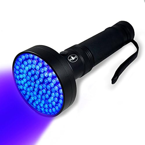 MyDeal VisiGHOST UV Ultraviolet 100 LED Blacklight XL Long Distance Flashlight WITH BATTERIES for Paranormal Research on Ghosts, Spirits, Entities and More! Includes Wrist Strap