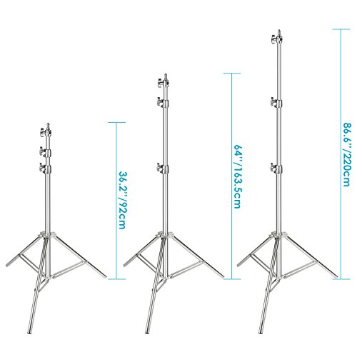 image for Neewer Stainless Steel Light Stand Silver, 86.6 inches/220 centimeters