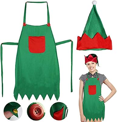 LoveInUSA Elf Apron Christmas Elves 