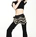 OPCC Belly Dance Hip Skirt Scarf Wrap Belt costume with Rows Gold Coins (black)