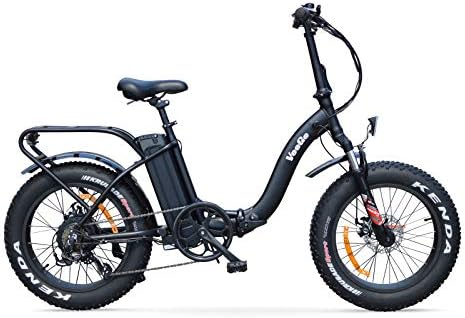 VeeGo Folding Fat Tire Electric Bicycle with a 500W Bafang Hub Motor and Heavy Duty Cargo Rack