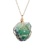 ALoveSoul Gifts Handmade Irregular Crystal Stone Necklace Gemstone Pendant,Green